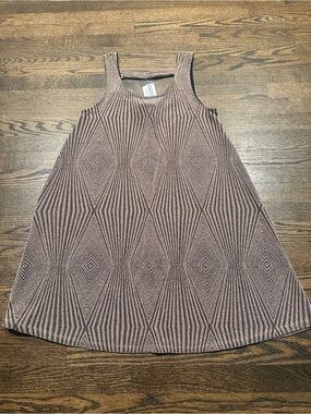 Everly Mauve Diamond-Pattern Sleeveless A-Line Swing Dress